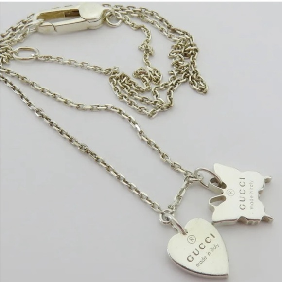 Gucci butterfly and heart necklace (authentic) - Picture 1 of 6